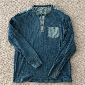 Lucky Brand Indigo Contrast Henley